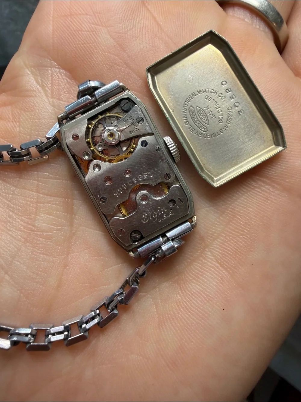 1930 Elgin Madame Louise Boulanger Parisienne 14K GF Enameled Cocktail Watch